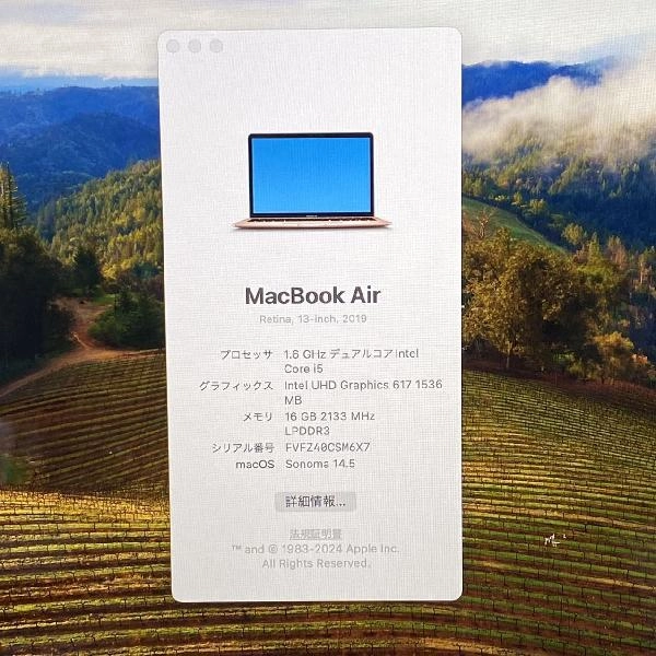 MacBook Air Retina 13インチ 2019  16GB 512GB MVH82J/A ゴールド